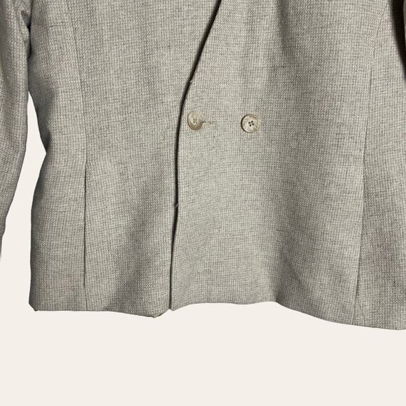 Vintage E.H. Woods Wool Blend Double Breasted Beige Blazer Jacket Size 12 - Picture 4 of 9